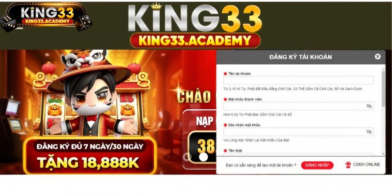 Hướng dẫn các bước đăng ký tài khoản king33